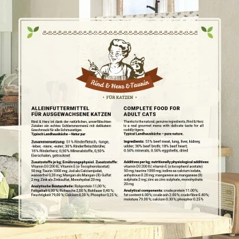 Betty's Landhausküche Rind & Herz 6 X 400g Für Katze 8 Betty's Landhausküche Rind & Herz 6 X 400g Für Katze – Bild 6