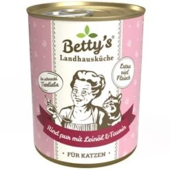 Betty's Landhausküche Rind Pur Mit Leinöl 6 X 400g Für Katze