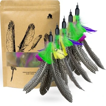 Schlitzohr Katzenangel Federanhänger 5x 3 Schlitzohr Katzenangel Federanhänger 5x