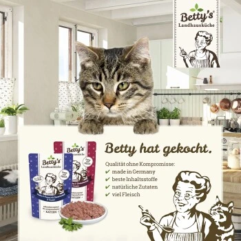 Betty's Landhausküche Huhn & Fasan Mit Borretschöl 6 X 200g Für Katze 4 Betty's Landhausküche Huhn & Fasan Mit Borretschöl 6 X 200g Für Katze – Bild 2
