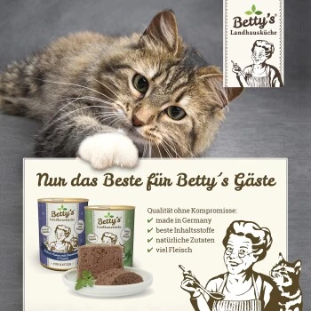 Betty's Landhausküche Rind & Herz 6 X 400g Für Katze 5 Betty's Landhausküche Rind & Herz 6 X 400g Für Katze – Bild 3